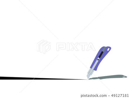 Image of a cutter knife. Stationery clip art. Paper and cutter knife. 49127181