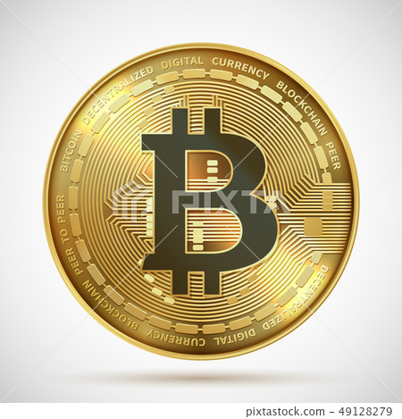 Bitcoin coin. Cryptocurrency golden money digital blockchain symbol isolated on white. Vector crypto Bitcoin coin. Cryptocurrency golden money digital blockchain symbol isolated on white. Vector crypto 49128279