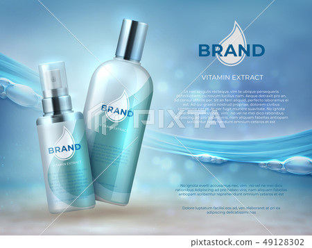 Cosmetic product background. Blue water beauty… - Stock Illustration