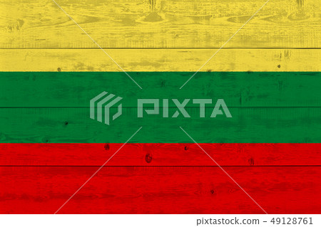 lithuania flag painted on old wood plank - Stock Illustration [49128761 ...