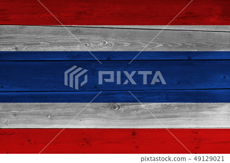 Thailand flag painted on old wood plank - Stock Illustration [49129021 ...