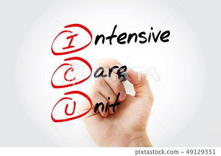 ICU - Intensive Care Unit acronym with marker ICU - Intensive Care Unit acronym with marker 49129351