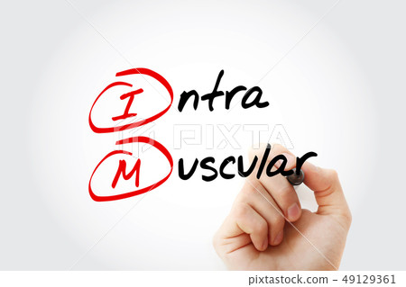 IM - intramuscular acronym with marker IM - intramuscular acronym with marker 49129361