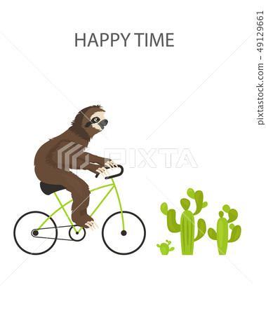 The story of one sloth. Traveling, holiday. Funny The story of one sloth. Traveling, holiday. Funny 49129661