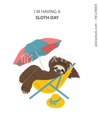 The story of one sloth. Traveling, holiday. Funny The story of one sloth. Traveling, holiday. Funny 49129664