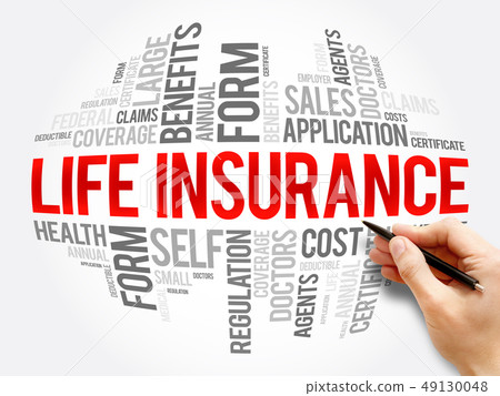LIFE Insurance word cloud collage 49130048