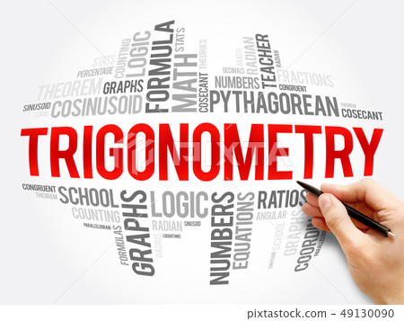 Trigonometry word cloud collage 49130090