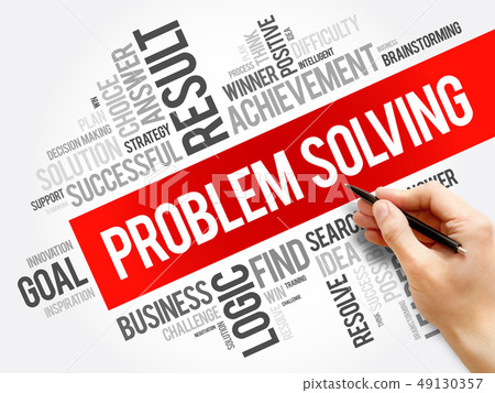 Problem solving aid word cloud collage 49130357