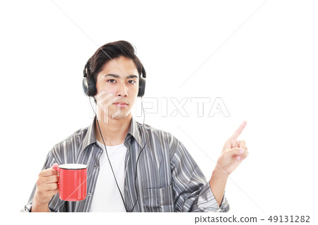 Men listening to music 49131282