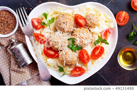 pasta with meatballs pasta with meatballs 49131488
