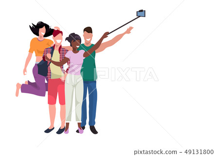 mix race people group taking selfie photo with self stick by smartphone camera women and men best mix race people group taking selfie photo with self stick by smartphone camera women and men best 49131800