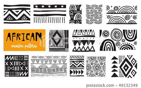 Seamless African modern art patterns. Vector collection Seamless African modern art patterns. Vector collection 49132349