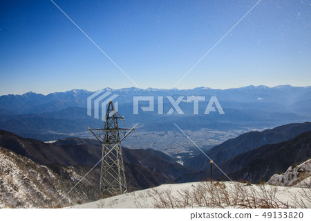 “長野縣Kiso Komagatake”從Senjojiki酒店南阿爾卑斯山和富士山 49133820