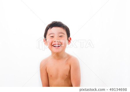 Boy smile upper body naked 49134698