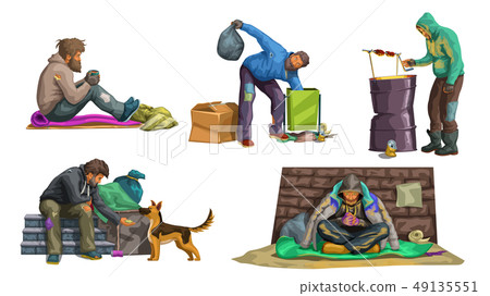 homeless set on white 04 49135551