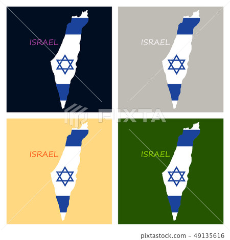 Israel map painted in the color of the flag Israel map painted in the color of the flag 49135616