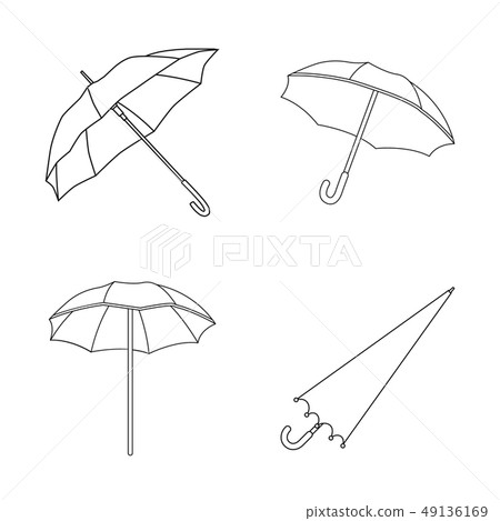 Isolated object of umbrella and cloud logo. Set of umbrella and rain vector icon for stock. Isolated object of umbrella and cloud logo. Set of umbrella and rain vector icon for stock. 49136169