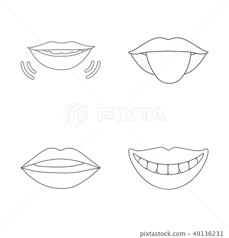 Vector design of kiss  and smile symbol. Collection of kiss  and sexy  stock symbol for web. 49136231