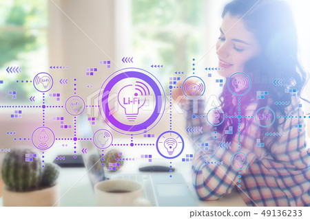 LiFi theme with young woman 49136233