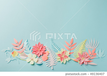Muted color colorful flower composition - handmade 49136407