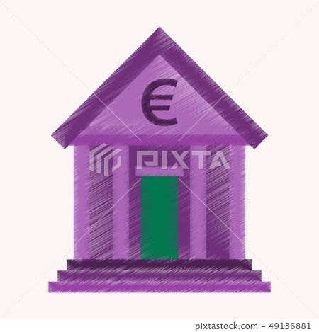 flat shading style icon business bank building - Stock Illustration ...