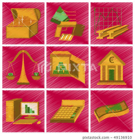 assembly flat shading style icon Economics... - Stock Illustration ...