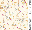 Herbs branch floral on yellow bacground pattern 49138190