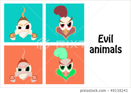 assembly of flat icons on theme evil animals 49138241