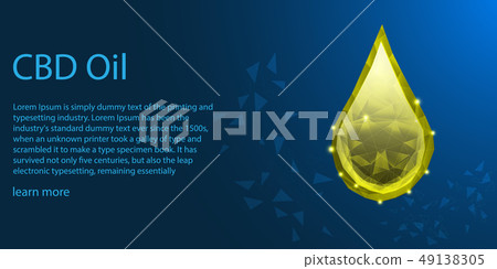 CBD oil with connection light lines, low polygonal 49138305