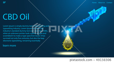 CBD oil and dropper low polygonal Medical theme CBD oil and dropper low polygonal Medical theme 49138306