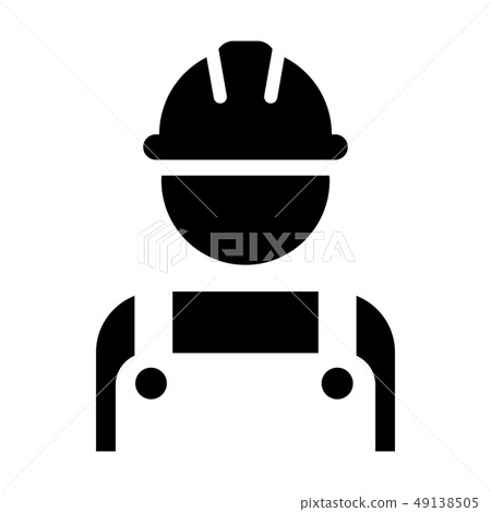 Employee icon vector male construction worker sign - Stock Illustration ...