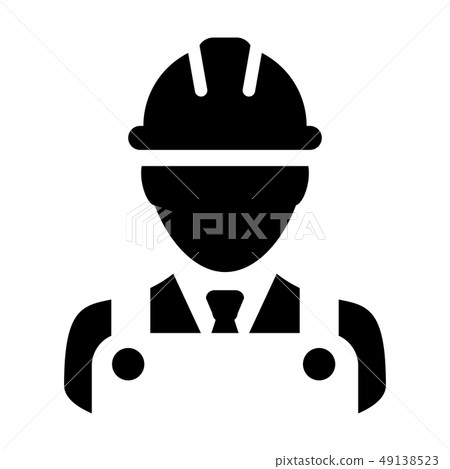 Service worker icon vector male construction sign - Stock Illustration ...