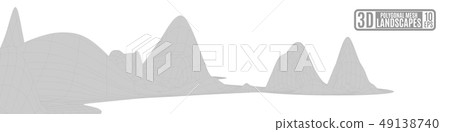 gray islet of polygonal mesh rocks gray islet of polygonal mesh rocks 49138740