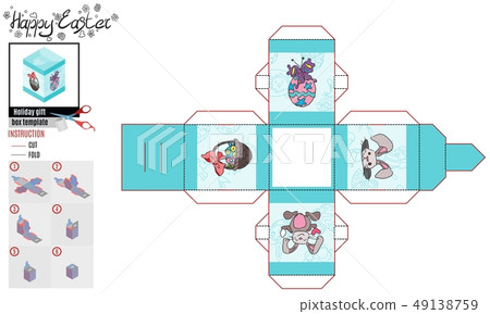 square box for easter pattern turquoise with square box for easter pattern turquoise with 49138759