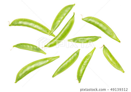 Green sugar snap pea isolated on white Green sugar snap pea isolated on white 49139312