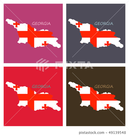 Georgia map with flag Georgia map with flag 49139548
