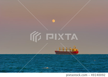 Cargo Ship in the Sea 49140092