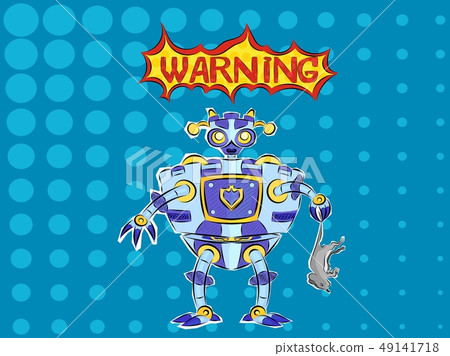 Pop art robot caught predator Pop art robot caught predator 49141718