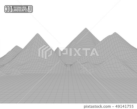 Gray white mountains framed abstract vector 49141755
