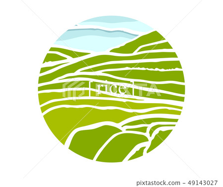 Plantation on cascades field. Rice title 49143027