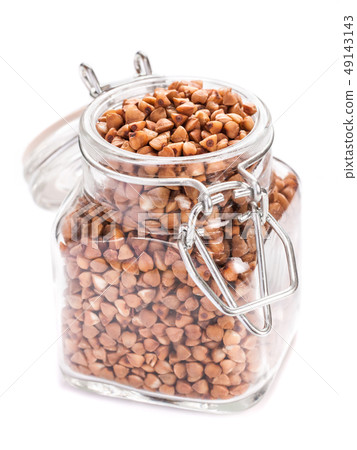 Buckwheat in bank isolated 49143143
