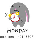 Morning monday strict rabbit with alarm clock 49143507