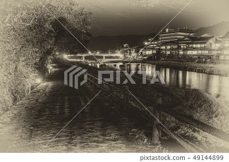 Night view of Misasa Onsen 49144899