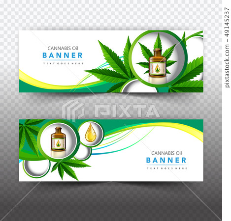 Banner plant and cannabis oil drop, bottle vector. Banner plant and cannabis oil drop, bottle vector. 49145237