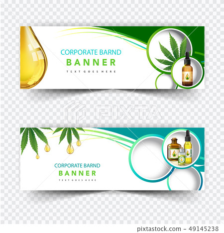 Banner plant and cannabis oil drop, bottle vector. Banner plant and cannabis oil drop, bottle vector. 49145238