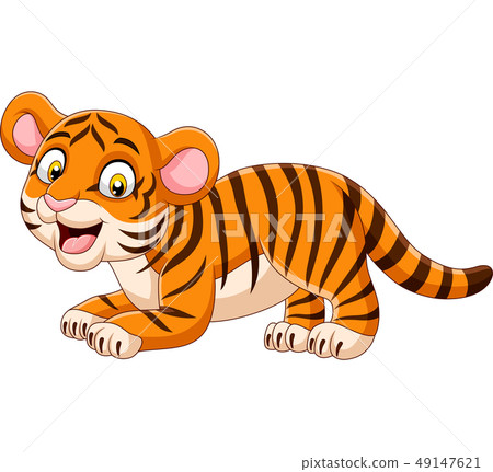 Cartoon Funny Baby Tiger Stock Illustration 49147621 Pixta