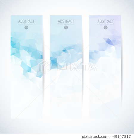 Vector banners set blue triangle background 49147817