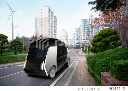 Futuristic autonomous bus Futuristic autonomous bus 49148643