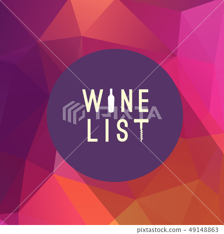 Cool flat wine or winery logo on triangle pattern 49148863
