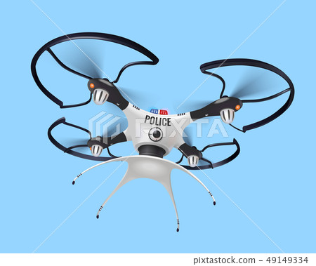 Police Drone Realistic Composition 49149334